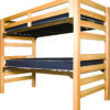 Bunk bed with springs and wood guardrail