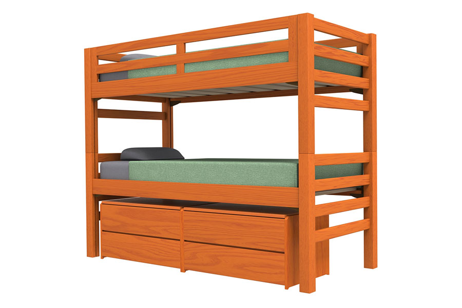 Graduate Series Bunk Bed Varsity Loft, Cherry Bunk Bed Setup
